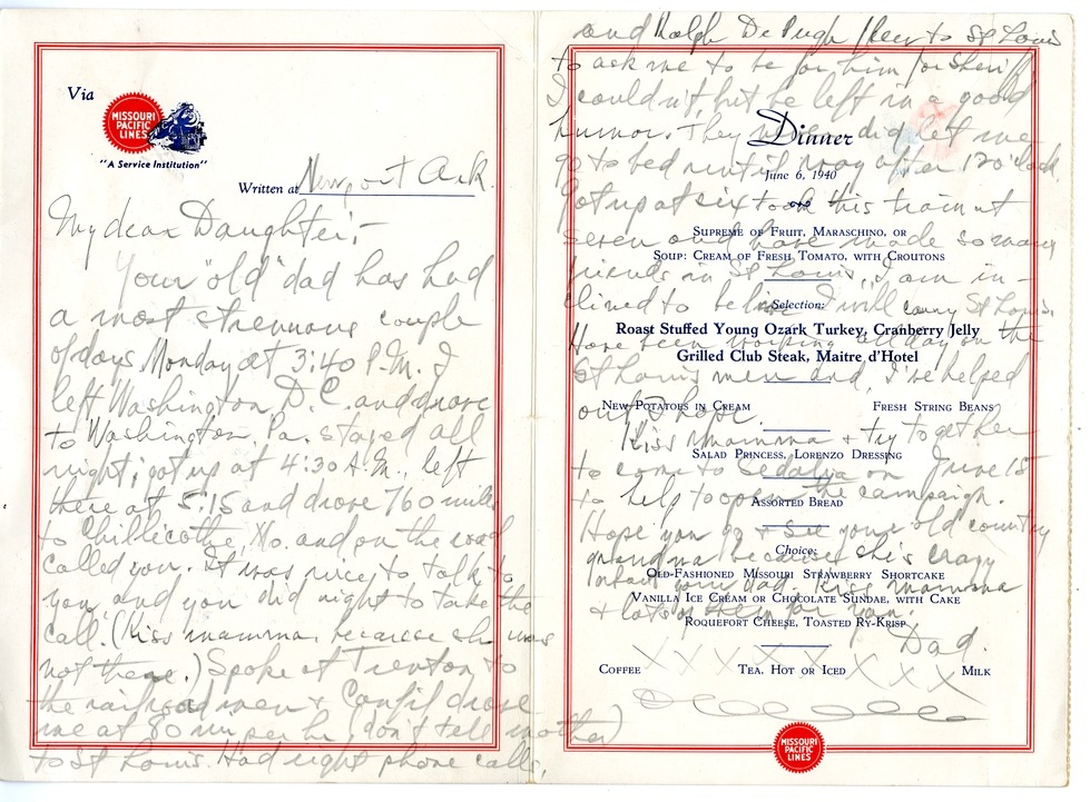 Letter from Harry S. Truman to Margaret Truman