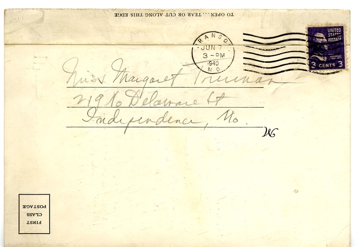 Letter from Harry S. Truman to Margaret Truman