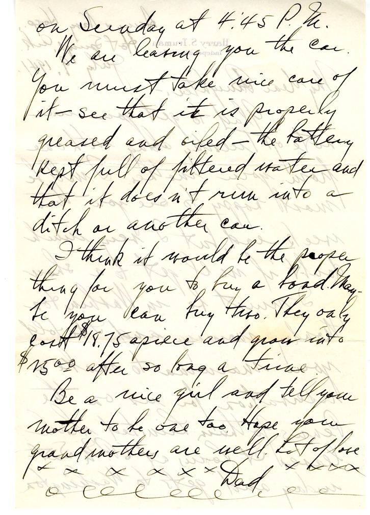 Letter from Harry S. Truman to Margaret Truman