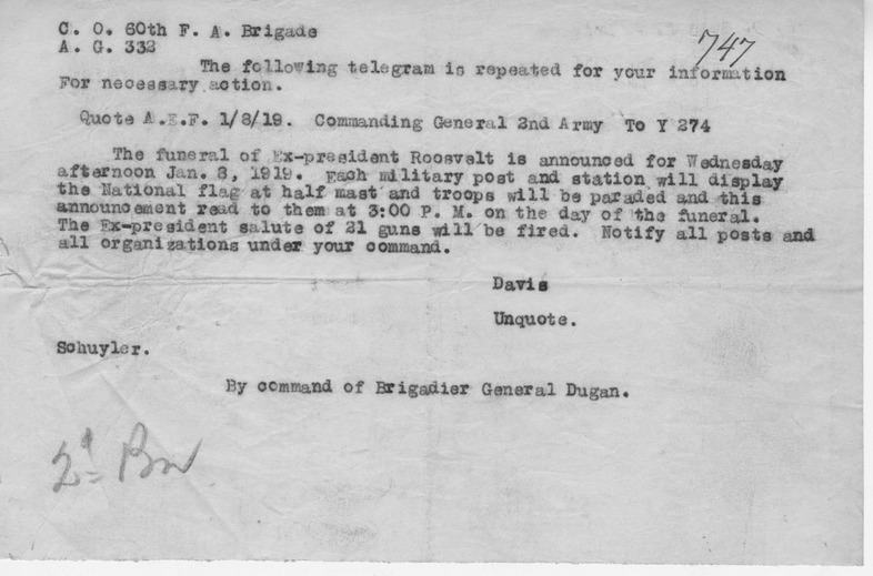 Memorandum from Brigadier General Dugan