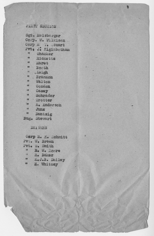 Section Details for Soldiers, Battery D, 129th Field Artillery