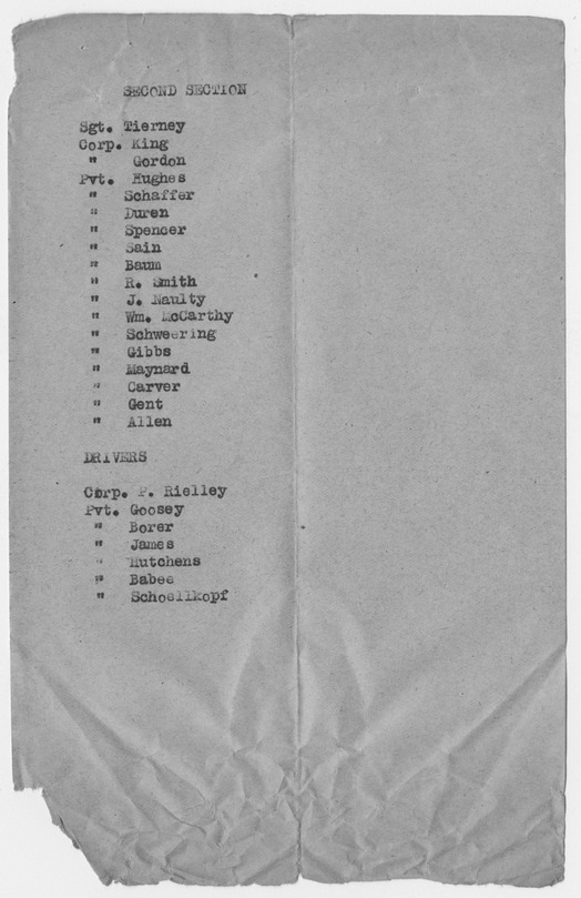 Section Details for Soldiers, Battery D, 129th Field Artillery