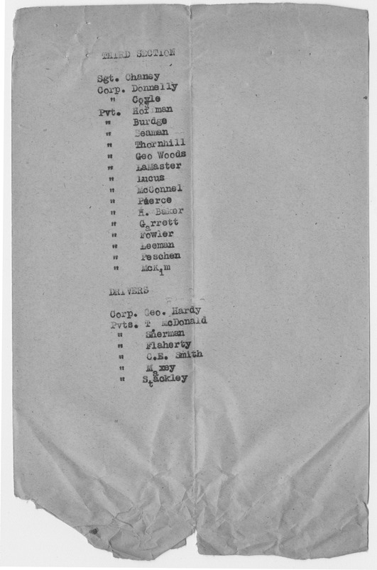 Section Details for Soldiers, Battery D, 129th Field Artillery