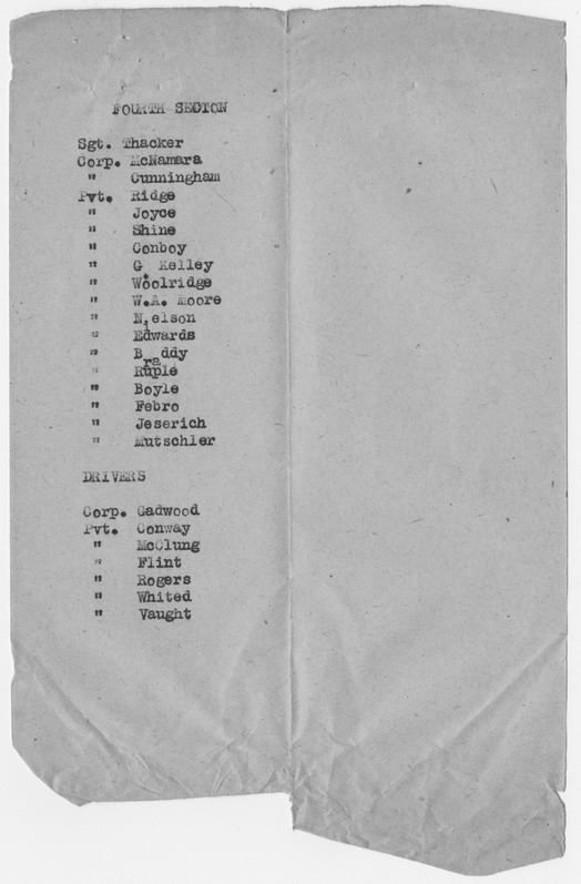 Section Details for Soldiers, Battery D, 129th Field Artillery