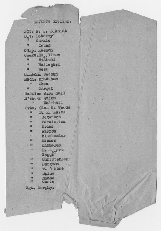 Section Details for Soldiers, Battery D, 129th Field Artillery