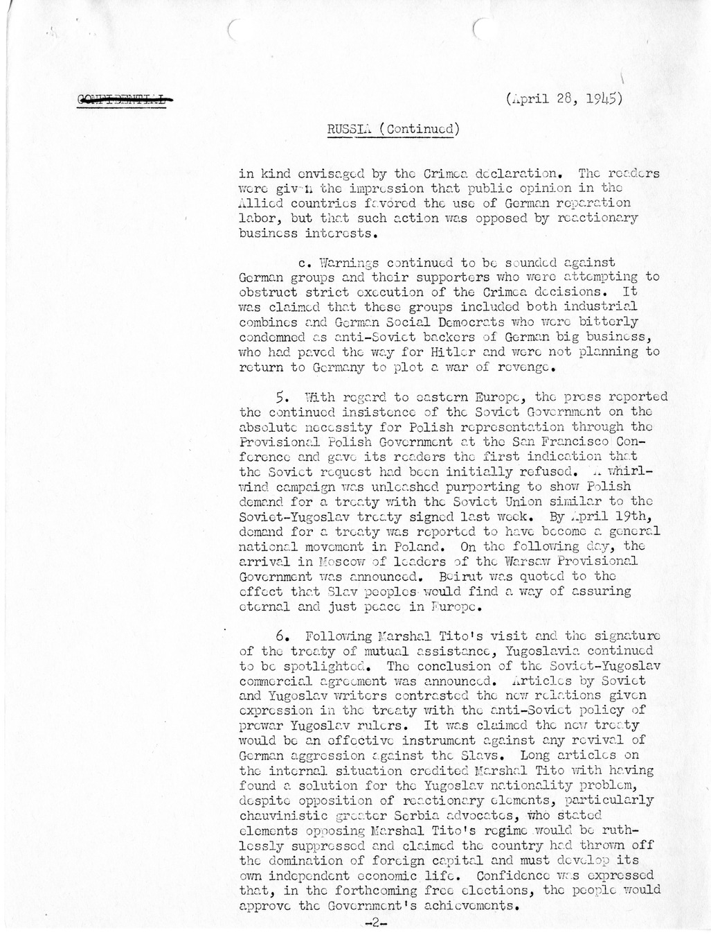 Brief of Telegrams of the Department of State Prepared by Division of Naval Intelligence