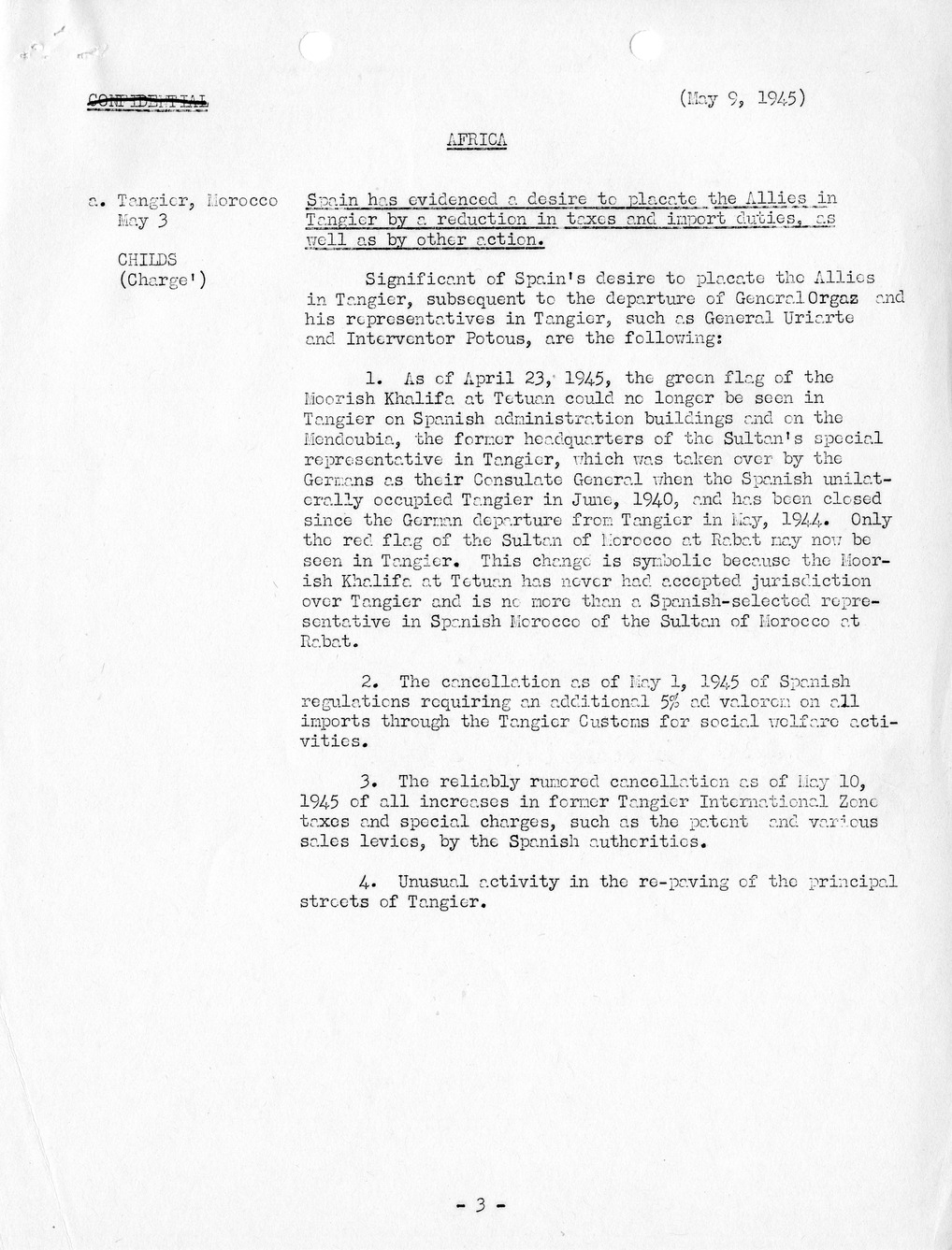 Brief of Telegrams of the Department of State Prepared by Division of Naval Intelligence