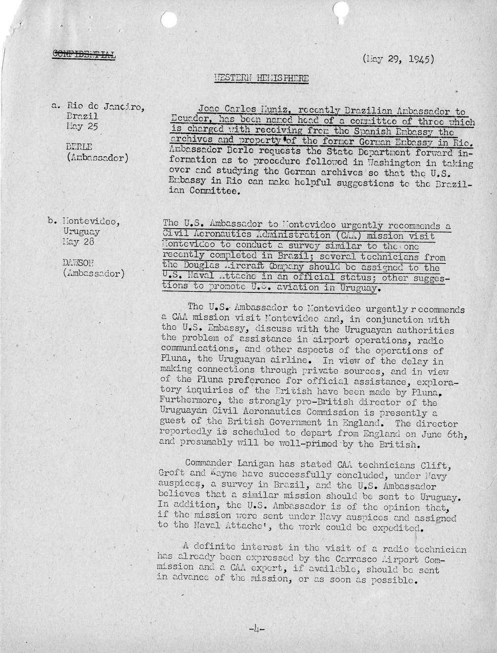 Brief of Telegrams of the Department of State Prepared by Division of Naval Intelligence