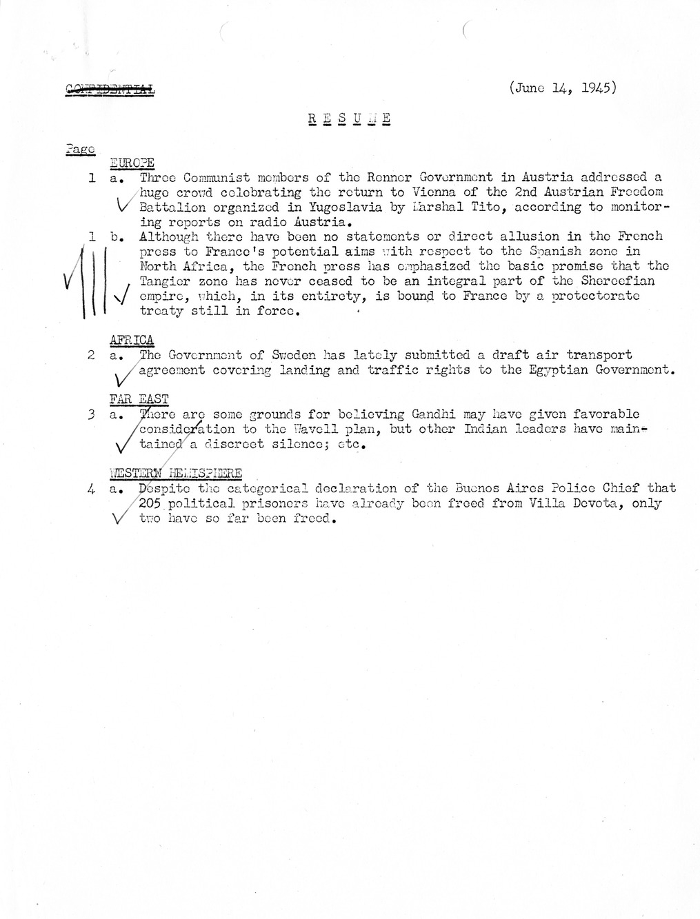 Brief of Telegrams of the Department of State Prepared by Division of Naval Intelligence