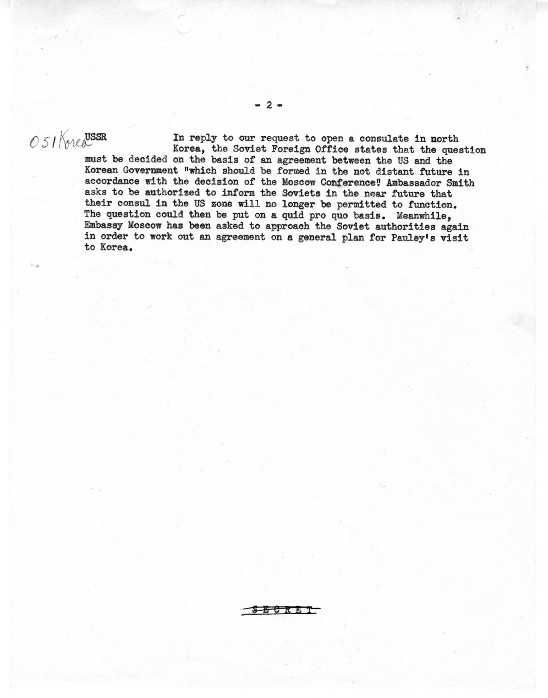 Memoranudm, Department of State Summary of Telegrams