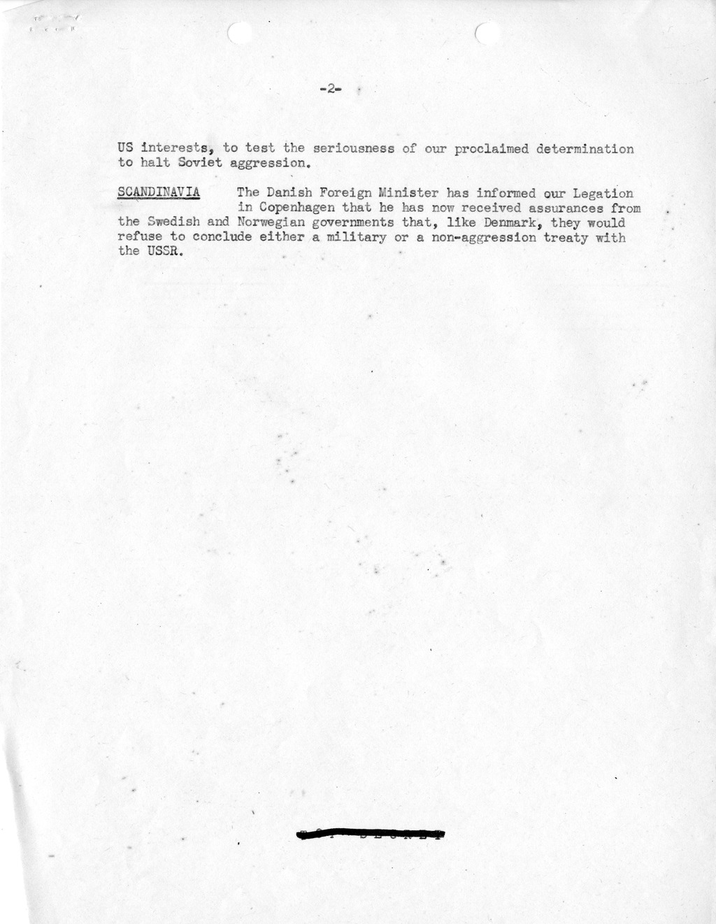 Memorandum, Department of State Summary of Telegrams