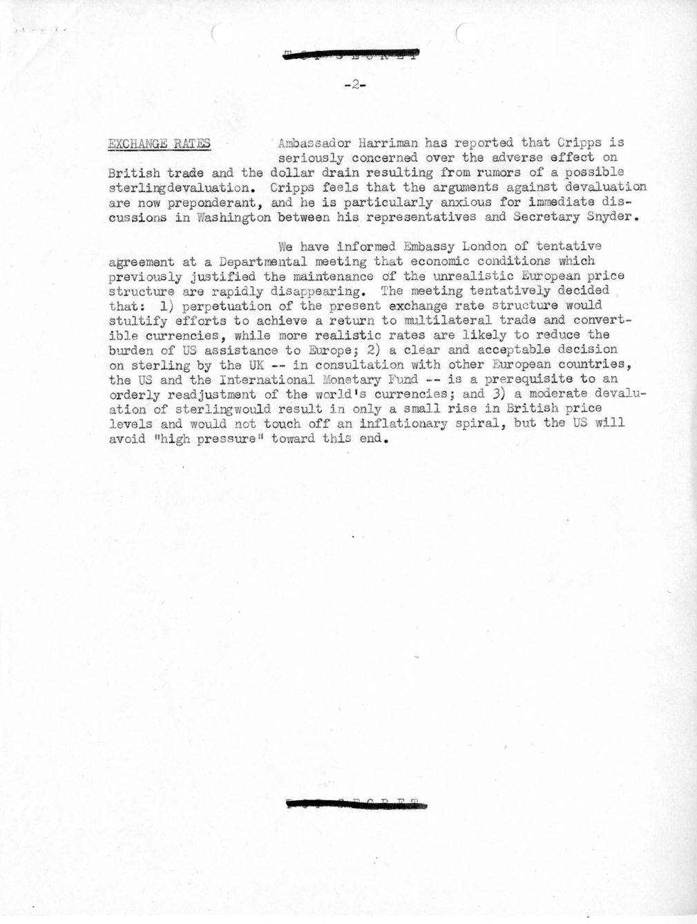 Memorandum, State Department Summary of Telegrams