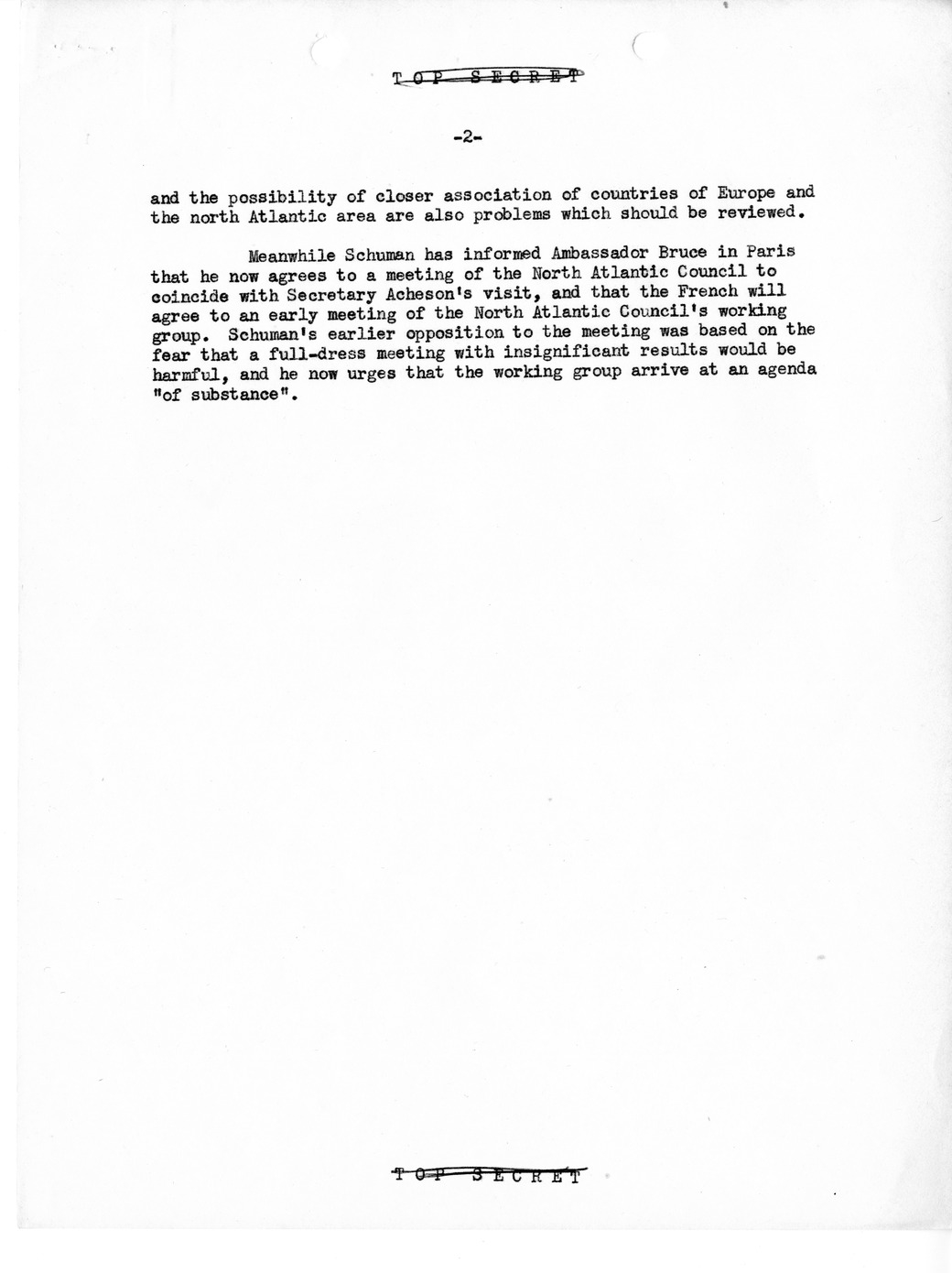 Memorandum, Department of State Summary of Telegrams