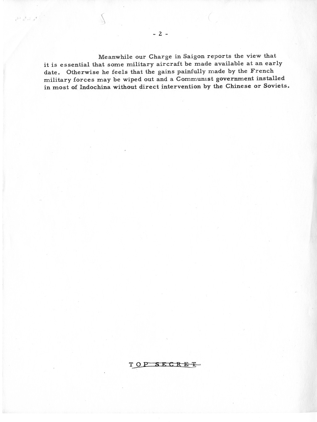 Memorandum, State Department Summary of Telegrams