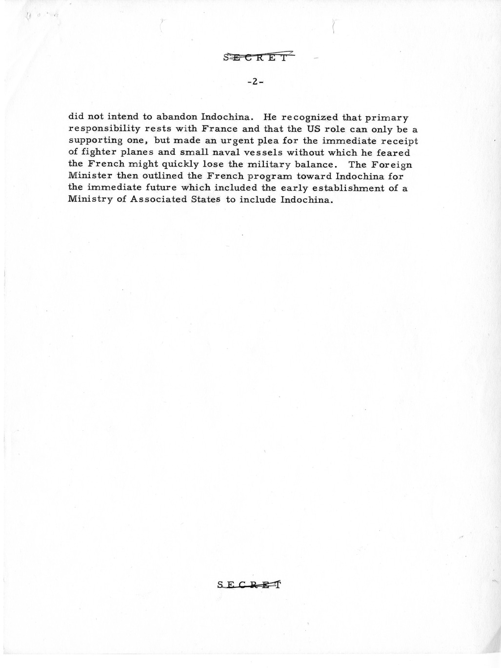 Memorandum, Department of State Summary of Telegrams