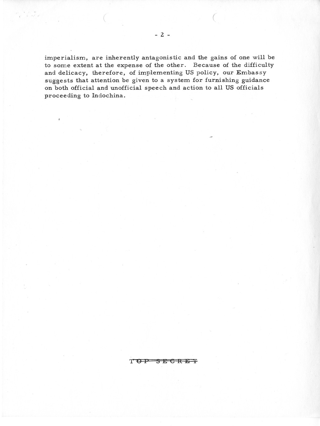 Memorandum, Department of State Summary of Telegrams