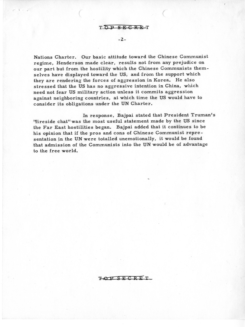 Memorandum, State Department Summary of Telegrams