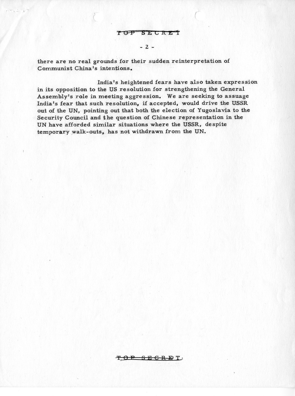 Memorandum, Department of State Summary of Telegrams