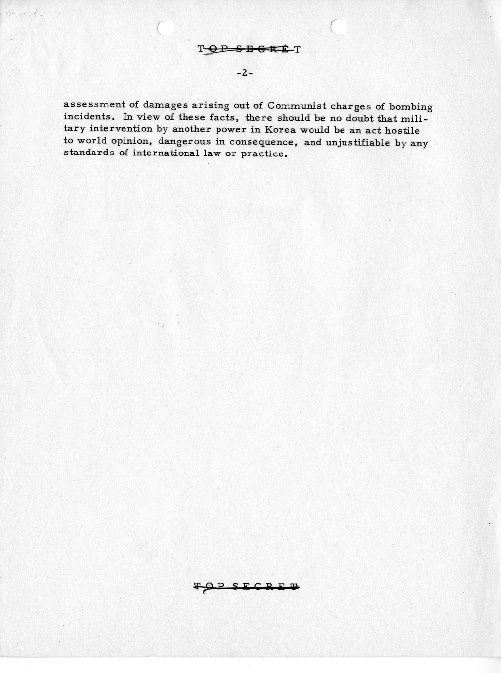 Memorandum, State Department Summary of Telegrams