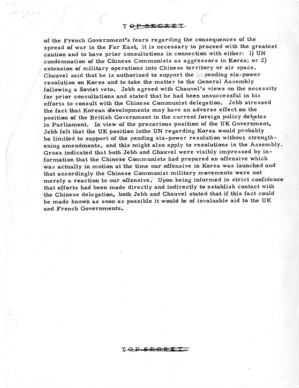 Memorandum, Department of State Summary of Telegrams