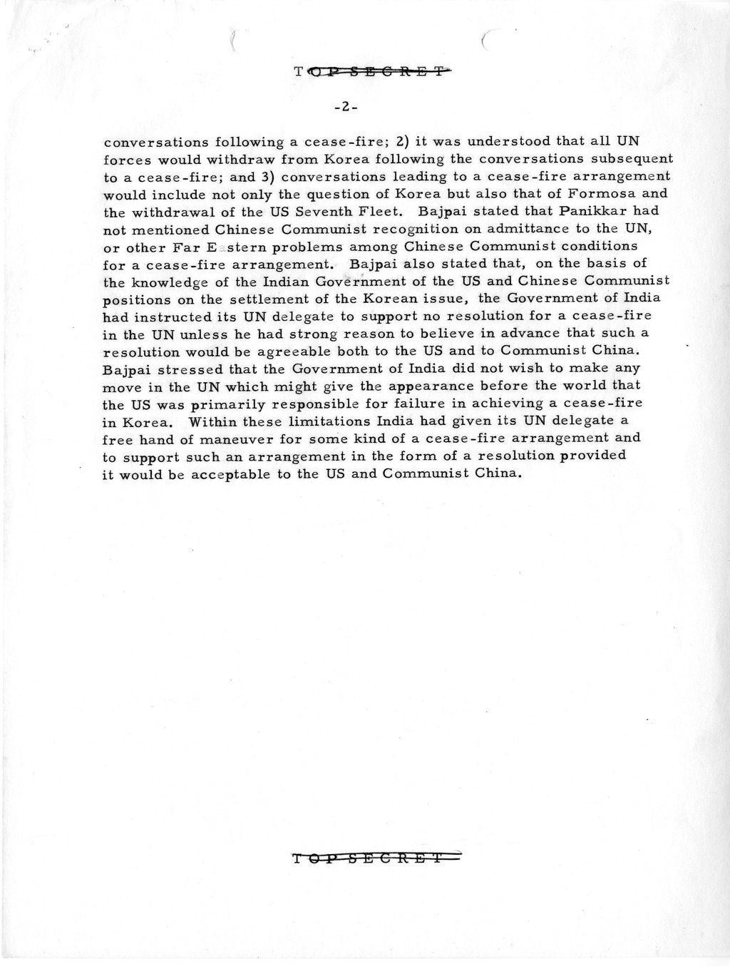 Memorandum, Department of State Summary of Telegrams