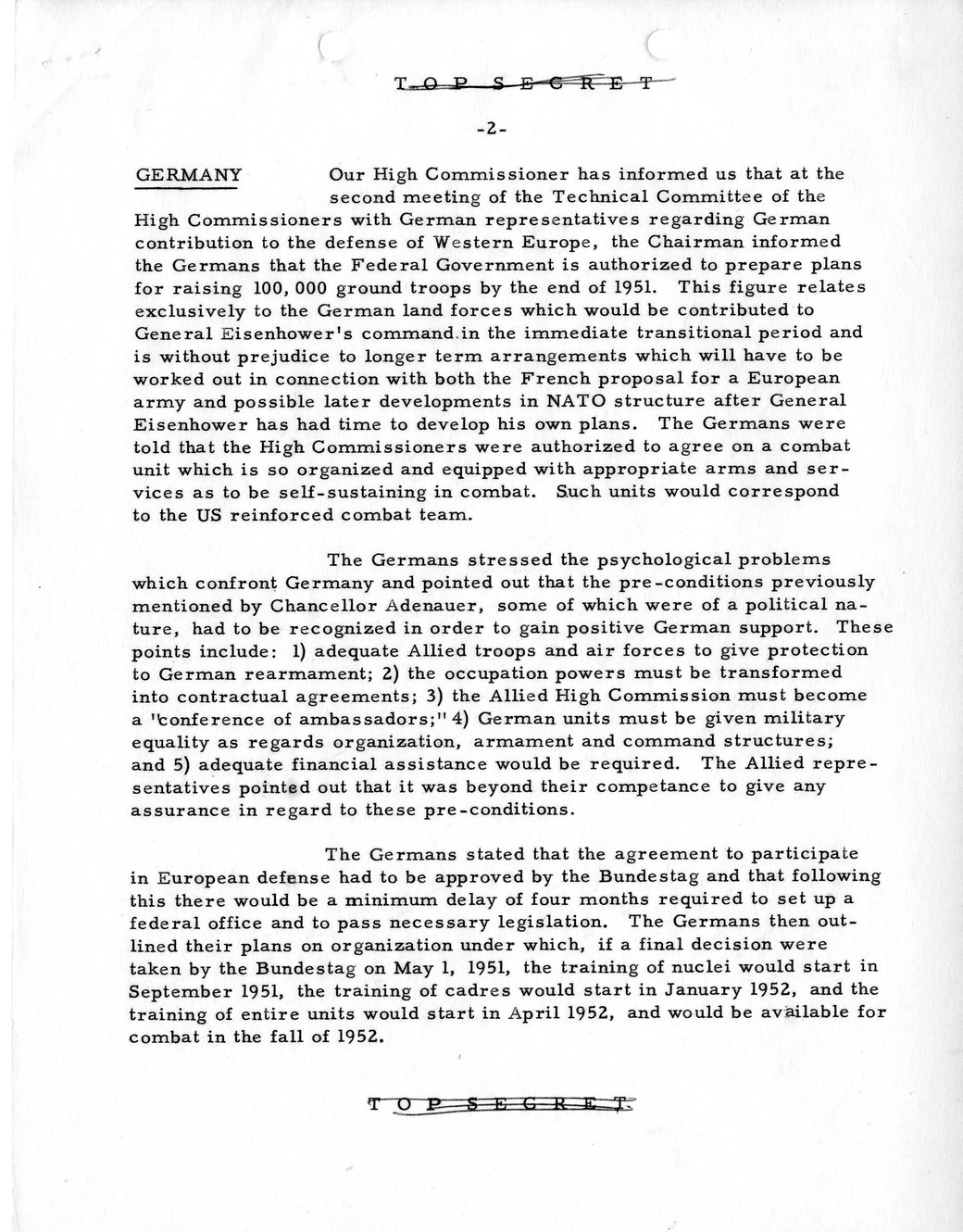 Memorandum, State Department Summary of Telegrams