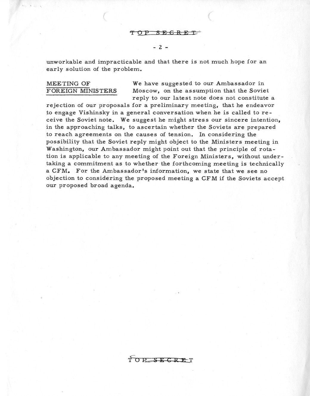 Memorandum, State Department Summary of Telegrams