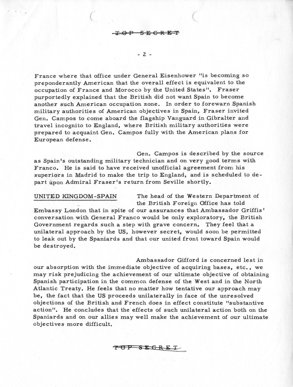 Memorandum, State Department Summary of Telegrams