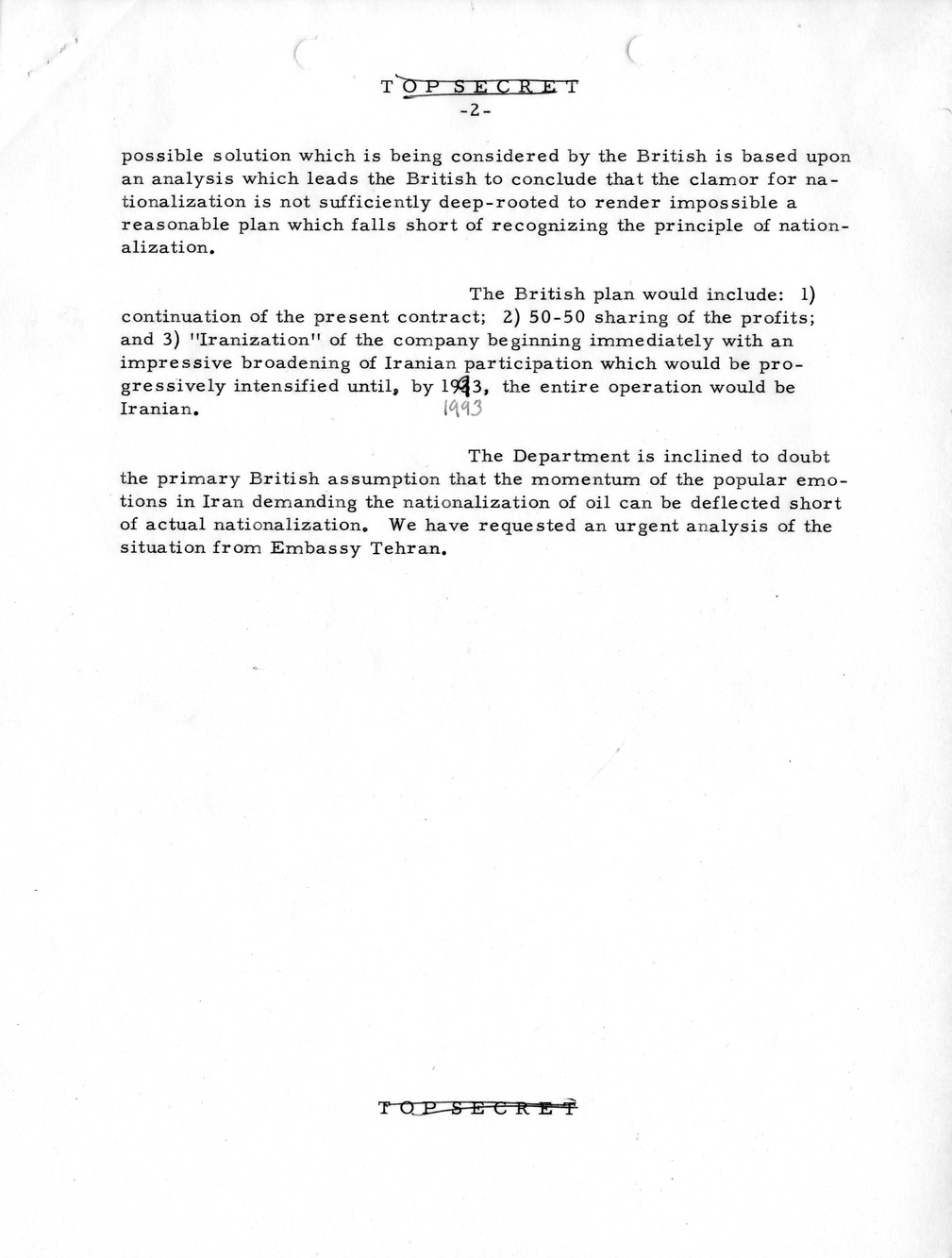 Memorandum, State Department Summary of Telegrams