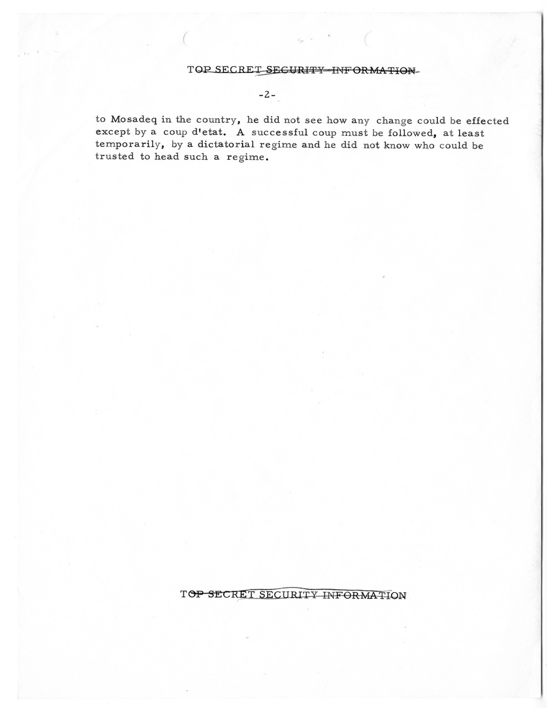 Memorandum, State Department Summary of Telegrams