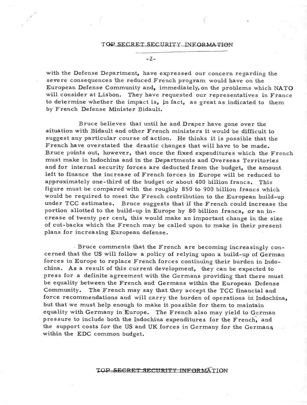 Memorandum, State Department Summary of Telegrams