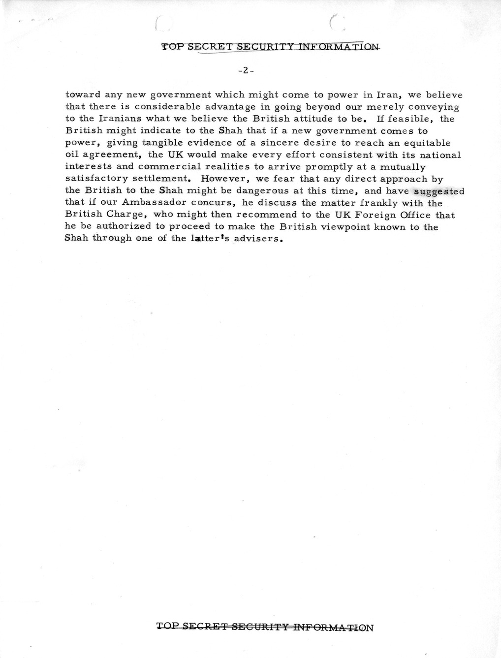 Memorandum, State Department Summary of Telegrams