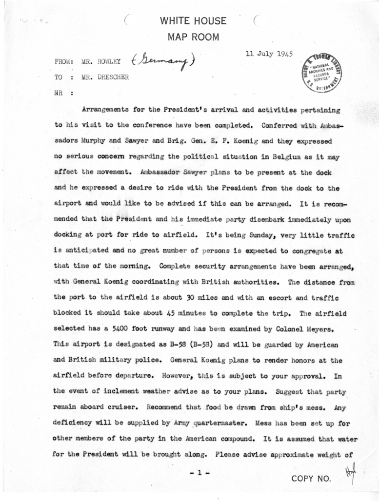Memorandum from James J. Rowley to George C. Drescher