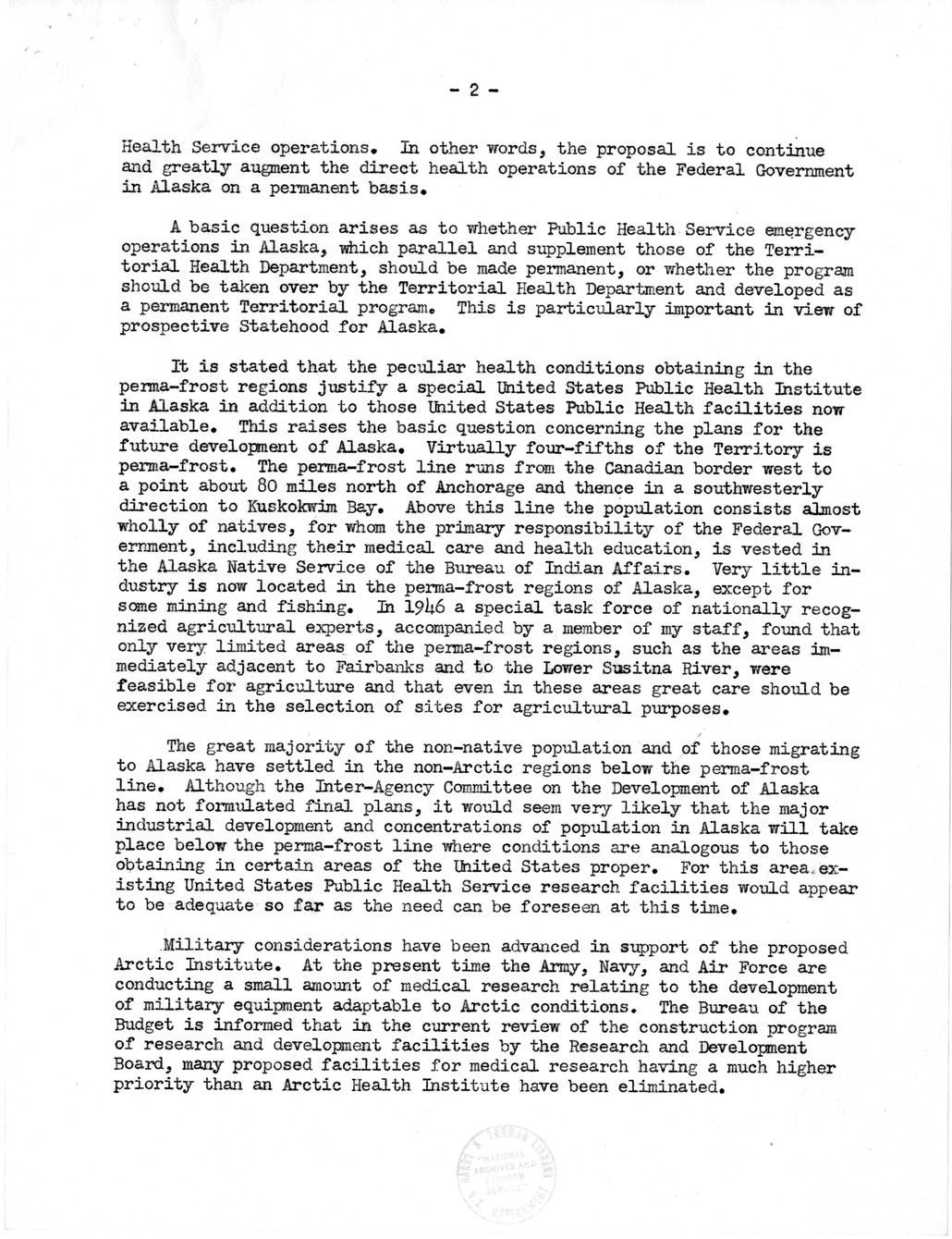 Memorandum from General Robert Landry to President Harry S. Truman, with Related Material