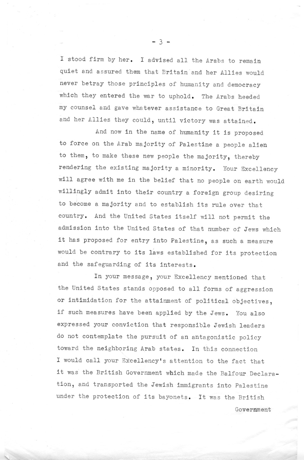 Correspondence Between President Harry S. Truman and King Ibn Saud of Saudi Arabia