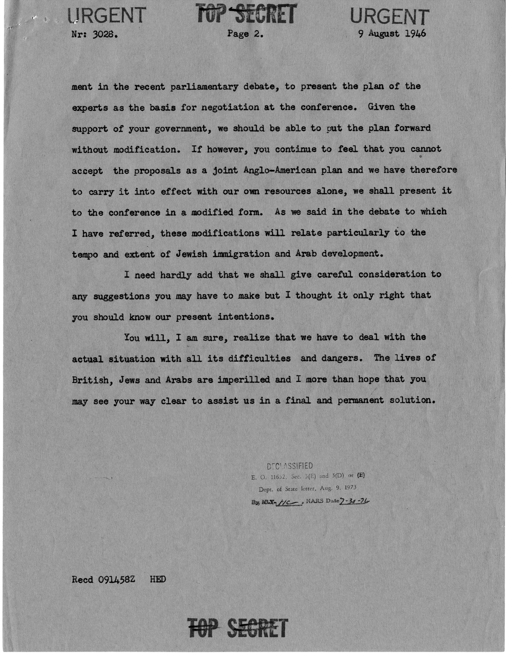 Correspondence Between President Harry S. Truman and Prime Minister Clement Attlee