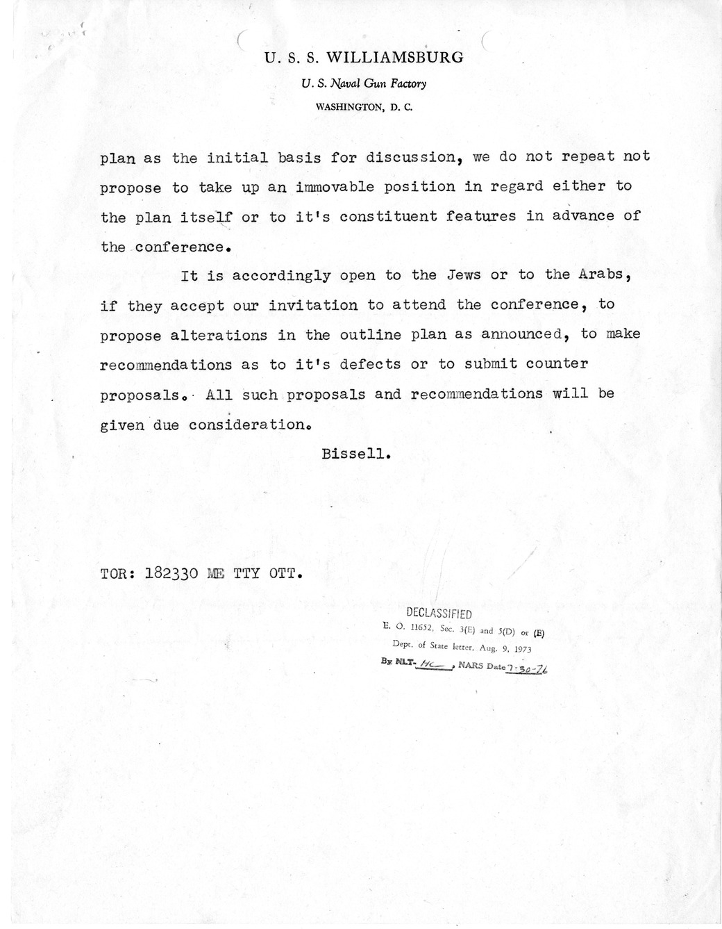 Memorandum from Prime Minister Clement Attlee to President Harry S. Truman