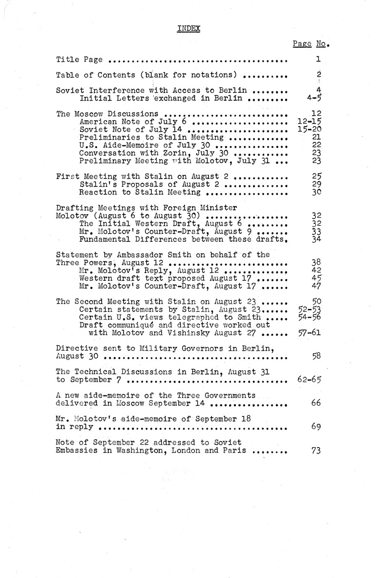 Memorandum from Eben Ayers to President Harry S. Truman, with Attached Report, The Berlin Crisis: Report of the Moscow Discussions, 1948