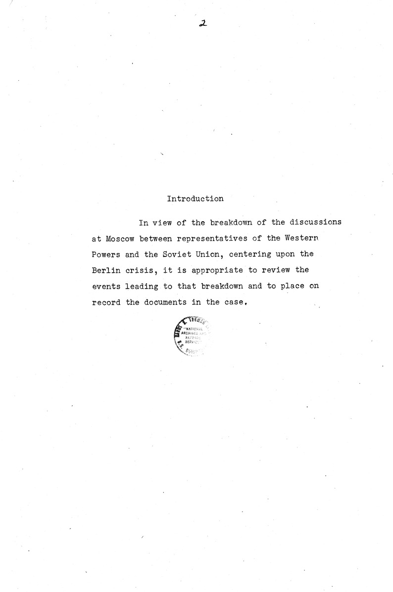 Memorandum from Eben Ayers to President Harry S. Truman, with Attached Report, The Berlin Crisis: Report of the Moscow Discussions, 1948