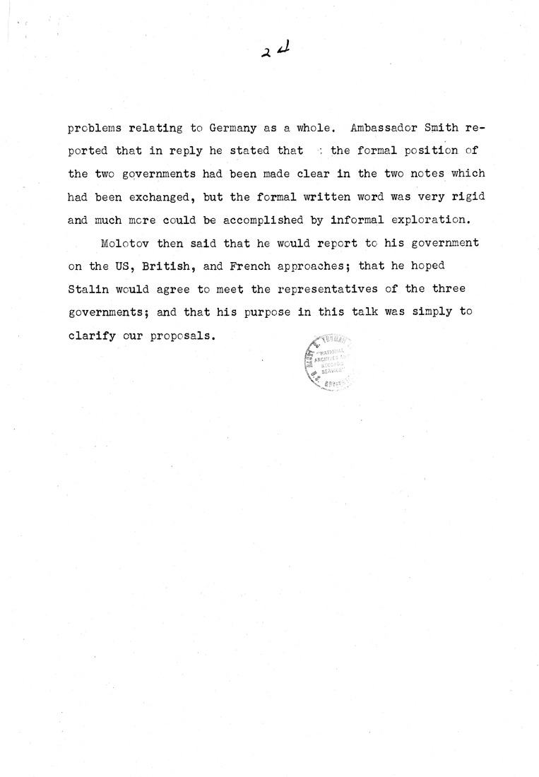 Memorandum from Eben Ayers to President Harry S. Truman, with Attached Report, The Berlin Crisis: Report of the Moscow Discussions, 1948