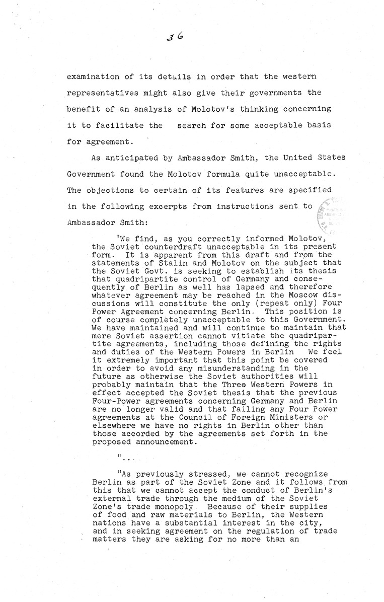 Memorandum from Eben Ayers to President Harry S. Truman, with Attached Report, The Berlin Crisis: Report of the Moscow Discussions, 1948