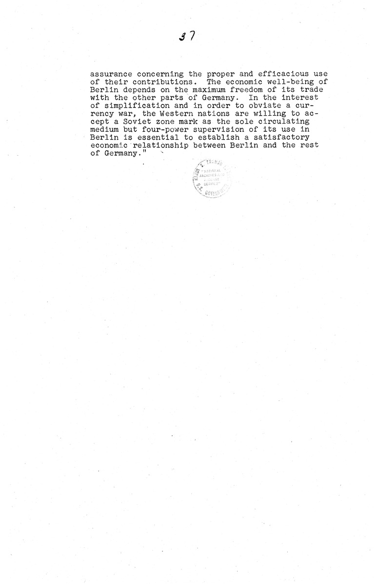 Memorandum from Eben Ayers to President Harry S. Truman, with Attached Report, The Berlin Crisis: Report of the Moscow Discussions, 1948