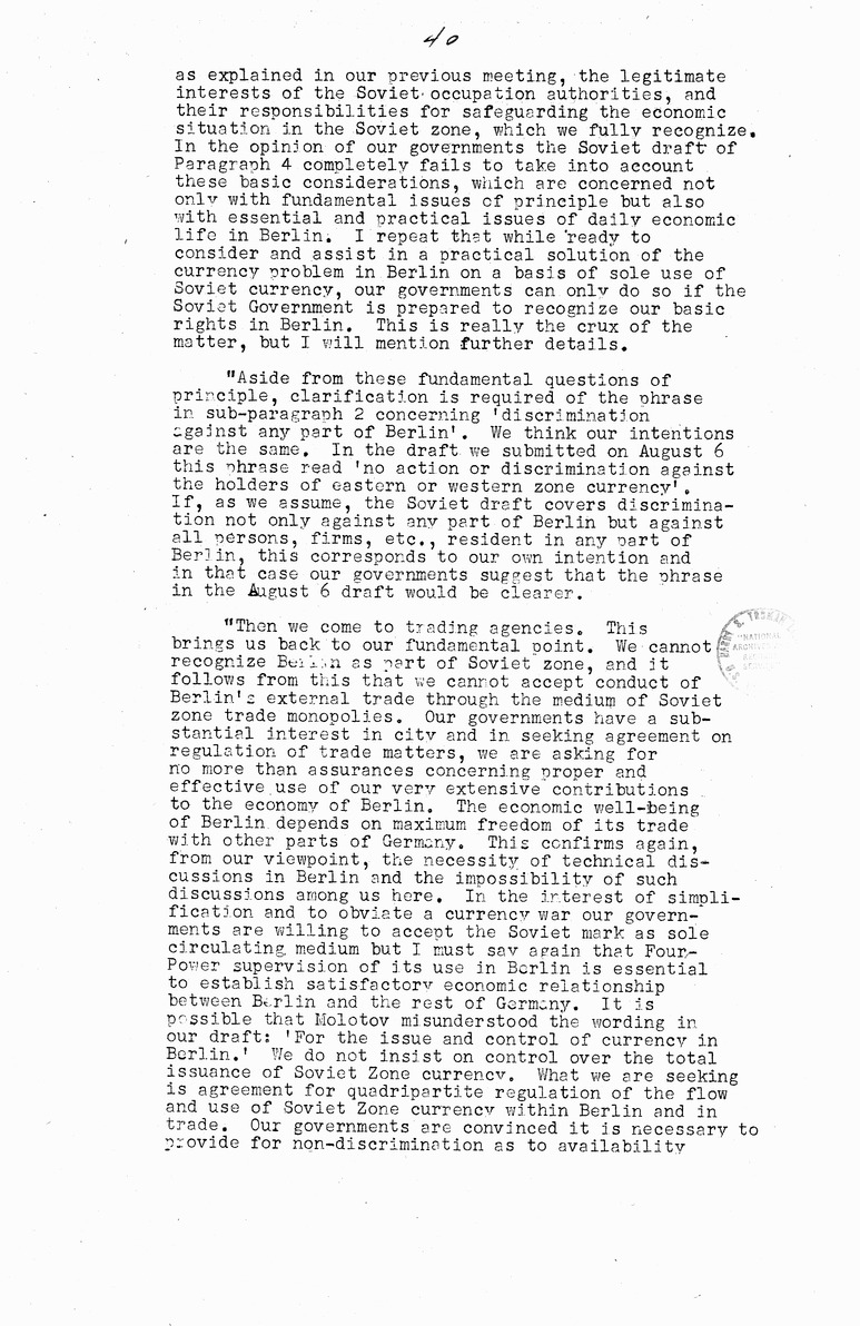 Memorandum from Eben Ayers to President Harry S. Truman, with Attached Report, The Berlin Crisis: Report of the Moscow Discussions, 1948