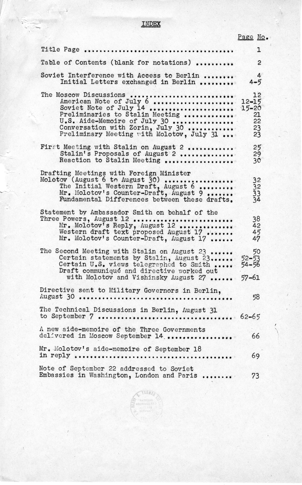 Press Release, The Berlin Crisis: A Report on the Moscow Discussions, 1948