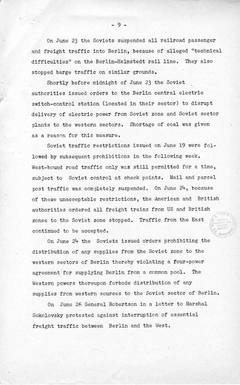 Press Release, The Berlin Crisis: A Report on the Moscow Discussions, 1948