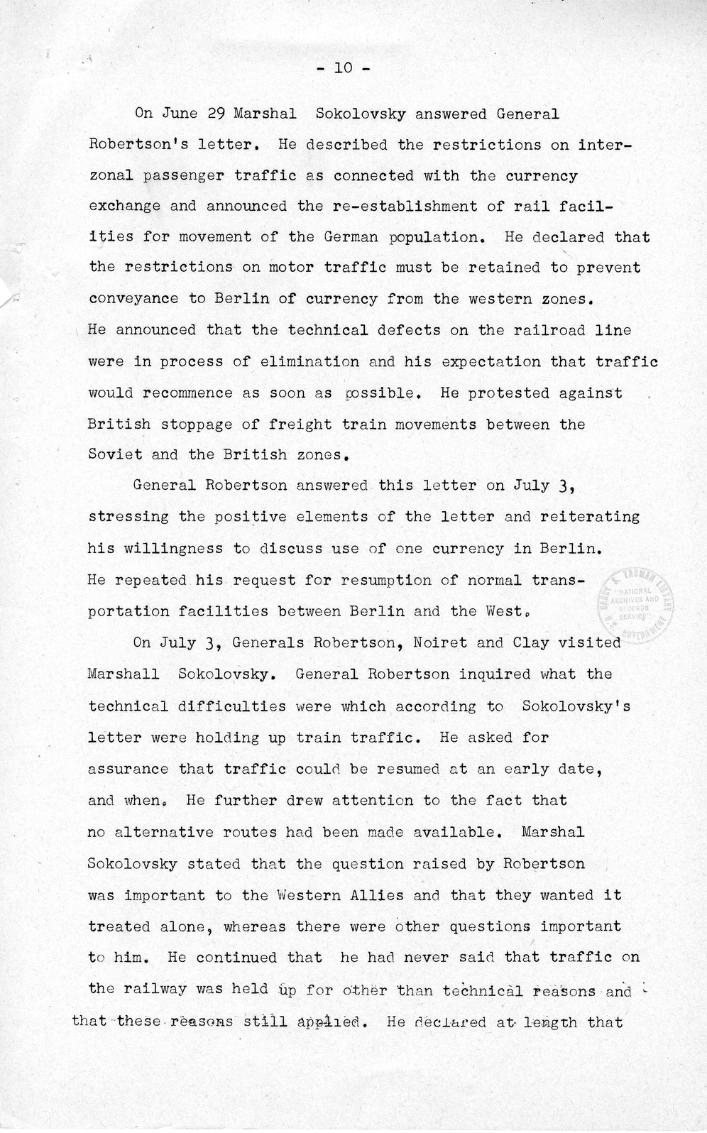 Press Release, The Berlin Crisis: A Report on the Moscow Discussions, 1948