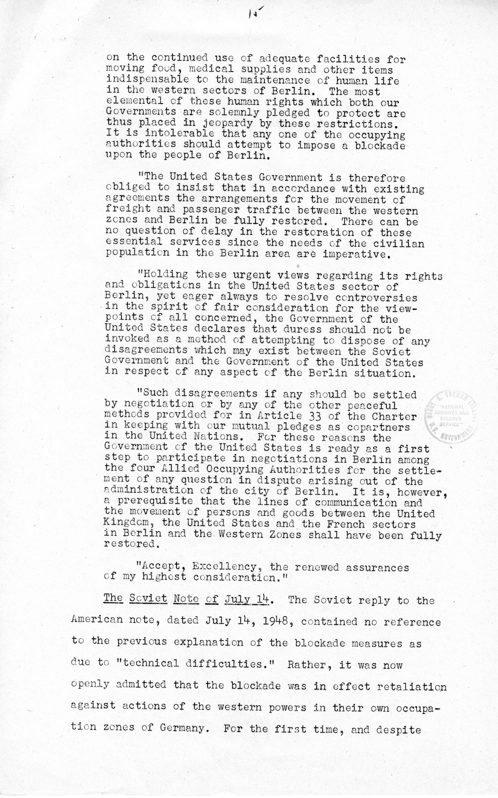 Press Release, The Berlin Crisis: A Report on the Moscow Discussions, 1948