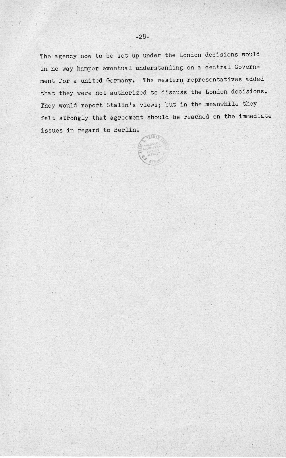 Press Release, The Berlin Crisis: A Report on the Moscow Discussions, 1948