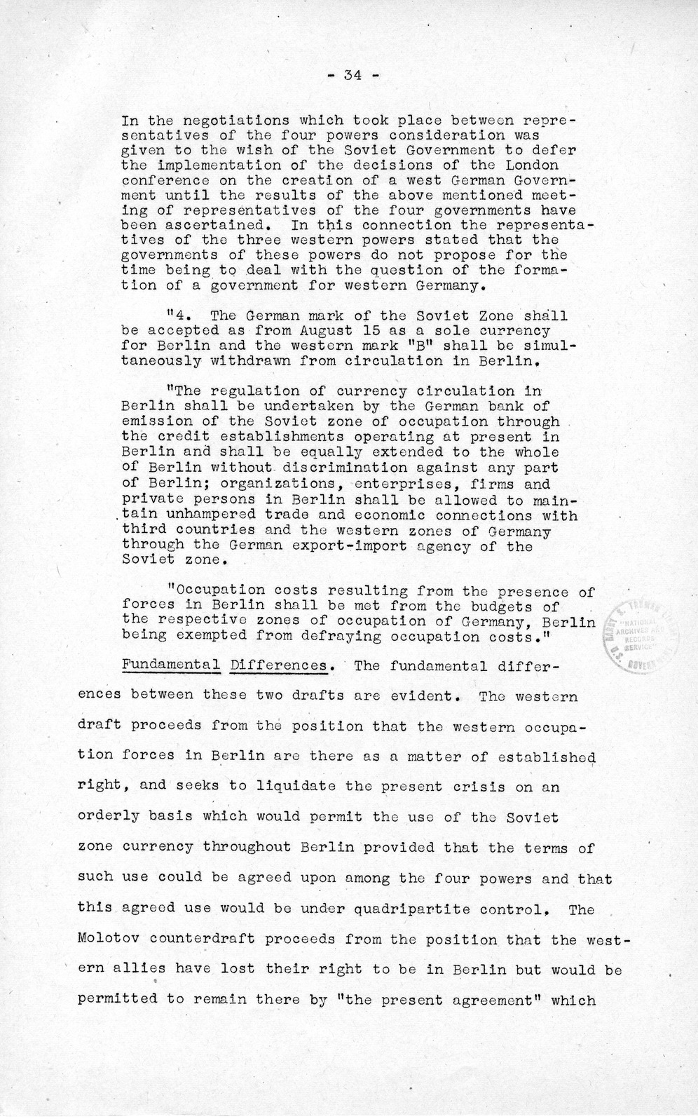 Press Release, The Berlin Crisis: A Report on the Moscow Discussions, 1948