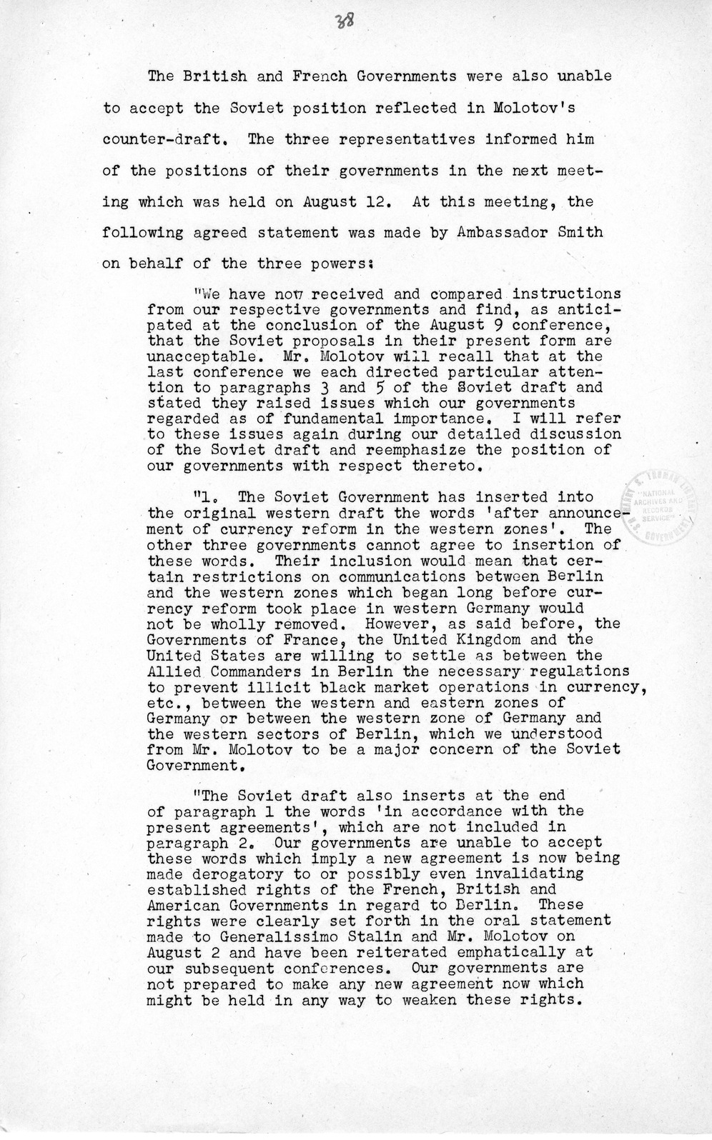 Press Release, The Berlin Crisis: A Report on the Moscow Discussions, 1948